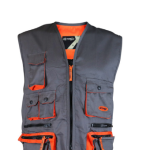 CHALECO ACTIVEX GEOLOGO GABARDINA GRIS NARANJO SIN MANGAS