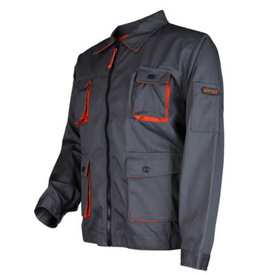 CHAQUETA ACTIVEX GABARDINA GRIS/NARANJO MANGA LARGA TRECK - Imagen 2